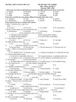 ĐỀ THI THỬ TỐT NGHIỆP Môn: Tiếng Anh lớp 12 Năm học: 2010 - 2011 - TRƯỜNG THPT LƯƠNG THÚC KỲ pot