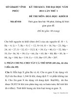 KỲ THI KSCL THI ĐẠI HỌC NĂM 2011 LẦN THỨ 1 ĐỀ THI MÔN: HOÁ HỌC SỞ GD&ĐT VĨNH PHÚC docx