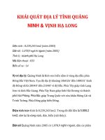 KHÁI QUÁT ĐỊA LÝ TỈNH QUẢNG NINH & VỊNH HẠ LONG pdf