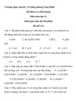 đề kiểm tra chất lượng Môn hóa học lớp 12 Trường thpt chuyên Lê hồng phong Nam Định docx
