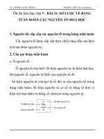 Ôn thi hóa học lớp 9 - BÀI 31: SƠ LƯỢC VỀ BẢNG TUẦN HOÀN CÁC NGUYÊN TỐ HOÁ HỌC pdf