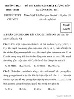 ĐỀ THI KHẢO SÁT CHẤT LƯỢNG LỚP 12 TRƯỜNG ĐẠI HỌC VINH TRƯỜNG THPT CHUYÊN Mã đề thi 478 pptx