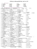 Đề kiểm tra chất lượng HKI Môn: Anh Văn – Đề 1 pdf