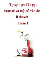 Tự sự học: Tên gọi, lược sử và một số vấn đề lí thuyết Phần 1 docx