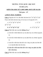 KIỂM TRA HỌC KỲ I HOÁ LỚP 10 TRƯỜNG PTTH QUỐC- HỌC HUẾ pdf