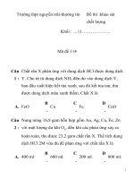 Đề thi khảo sát chất lượng môn hóa học lớp 11 mã đề 114 Trường thpt nguyễn trãi pptx