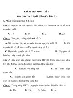 KIỂM TRA MỘT TIẾT MÔN HÓA HỌC LỚP 10 TRƯỜNG THPT TÂN KÌ 2 ppsx