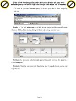 Giáo trình hướng dẫn phân tích các bước để tạo một select query với thiết lập các thuộc tính total và crosstab p1 pot