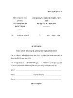 MẪU QUYẾT ĐỊNH Khám nơi cất giấu tang vật, phương tiện vi phạm hành chính pot