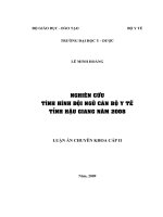 Tình hình đội ngũ cán bộ y tế tỉnh hậu giang năm 2008