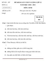 ĐỀ KHẢO SÁT CHẤT LƯỢNG LỚP 12 NĂM HỌC 2010-2011 MÔN SINH HỌC Mã đề thi 404 SỞ GD – ĐT SƠN LA pot