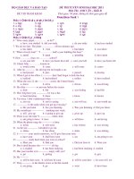 ĐỀ THI TUYỂN SINH ĐẠI HỌC 2011 Môn Thi: ANH VĂN – Khối D doc