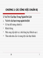 Bài giảng môn ĐIỀU HÀNH NHÀ HÀNG - BAR - Chương 2 pptx