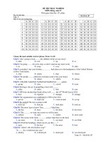 ĐỀ THI TRẮC NGHIỆM MÔN Tiếng Anh 12 - Mã đề thi 207 pps