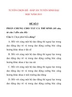 TUYỂN CHỌN ĐỀ - ĐÁP ÁN TUYỂN SINH ĐẠI HỌC NĂM 2011 ĐỀ SỐ 5 PHẦN CHUNG CHO doc