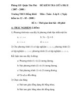 ĐỀ KIỂM TRA GIỮA HK II Môn : Toán - Lớp 8 pptx