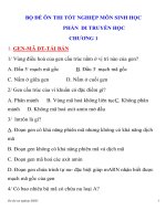 BỘ ĐỀ ÔN THI TỐT NGHIỆP MÔN SINH HỌC PHẦN DI TRUYỀN HỌC docx