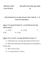 BÀI KIỂM TRA MÔN HÓA HỌC LỚP 10 MÃ ĐỀ 001TRƯỜNG THPT NAM SÁCH II pdf