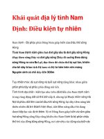 Khái quát địa lý tỉnh Nam Định: Điều kiện tự nhiên docx