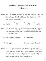 ĐỀ KHẢO SÁT CHẤT LƯỢNG MÔN HÓA HỌC MÃ ĐỀ 113 TRƯỜNG THPT YÊN THÀNH II ppt