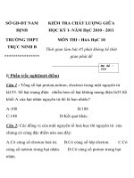 KIỂM TRA CHẤT LƯỢNG MÔN HÓA HỌC LỚP 10 MÃ ĐỀ 004 SỞ GD-ĐT NAM ĐỊNH TRƯỜNG THPT TRỰC NINH B doc