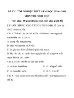 ĐỀ THI TỐT NGHIỆP THPT NĂM HỌC 2010 – 2011 MÔN THI: SINH HỌC TRƯỜNG THPT HUỲNH THÚC KHÁNG docx