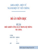 Đồ Án Tốt Nghiệp - Điều Khiển Công Suất Trong Hệ Thống MCCDMA