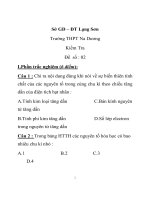 Kiểm Tra môn hóa học lớp 10 Đề số : 02 Sở GD – ĐT Lạng Sơn Trường THPT Na Dương docx