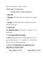 Giáo án hóa học lớp 12 cơ bản – Tiết 29: TÍNH CHẤT CỦA KIM LOẠI DY ĐIỆN HỐ CỦA KIM LOẠI (Tiết 3) ppsx