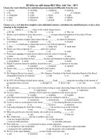 Đề kiểm tra chất lượng HKI Môn: Anh Văn – Đề 9 docx