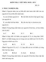 KIỂM TRA 1 TIẾT HÓA HỌC LỚP 10 CĂN BẢN MÃ ĐỀ 003 TRƯỜNG THPT BẮC YÊN THÀNH pot