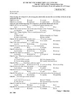 KỲ THI THỬ TỐT NGHIỆP THPT LẦN I NĂM 2011 Môn thi : TIẾNG ANH - Mã đề thi: 784 pdf
