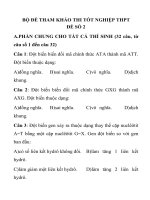BỘ ĐỀ THAM KHẢO THI TỐT NGHIỆP MÔN SINH HỌC THPT ĐỀ SỐ 2 pdf