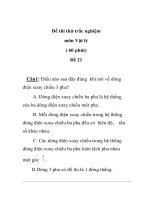 Đề thi thử trắc nghiệm môn Vật lý Đề 21 ppt