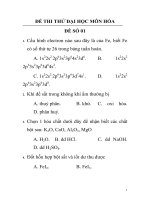 ĐỀ THI THỬ ĐẠI HỌC MÔN HÓA ĐỀ SỐ 01 pot