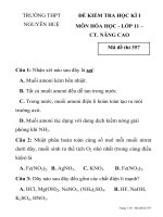 ĐỀ KIỂM TRA HỌC KÌ I MÔN HÓA HỌC LỚP 11 TRƯỜNG THPT NGUYỄN HUỆ pot