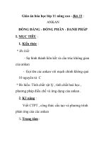 Giáo án hóa học lớp 11 nâng cao - Bài 33 : ANKAN ĐỒNG ĐẲNG - ĐỒNG PHÂN - DANH PHÁP doc