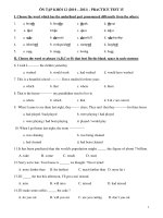 ÔN TẬP KHỐI 12 (2010 – 2011) - PRACTICE TEST 15 pps