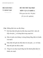 ĐỀ THI THỬ ĐẠI HỌC MÔN VẬT LÝ SỐ 12 BỘ GIÁO DỤC VÀ ĐÀO TẠO potx