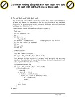 Giáo trình hướng dẫn phân tích hàm Input new data để tách một list thành nhiều danh sách p1 potx