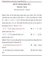 ĐỀ ÔN THI ĐẠI HỌC SỐ 1 MÔN VẬT LÝ Trường ĐHSP Hà Nội pptx