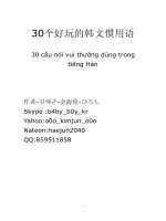 30 câu nói vui thường dùng trong tiếng Hàn potx