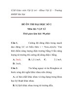 ĐỀ ÔN THI ĐẠI HỌC SỐ 2 MÔN VẬT LÝ Trường ĐHSP Hà Nội docx