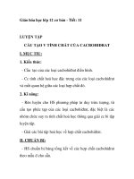 Giáo hóa học lớp 12 cơ bản - Tiết: 11 LUYỆN TẬP CẤU TẠO V TÍNH CHẤT CỦA CACBOHIĐRAT pdf