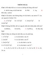 BÀI TẬPTRẮC NGHIỆM MÔN HÓA HỌC CHUYÊN ĐỀ: OXI potx
