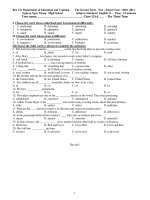 The Second Term - Test - School Year : 2010 -2011 pot