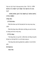 Giáo án vật lý lớp 10 chương trình cơ bản - Tiết 30 : CÂN BẰNG CỦA MỘT VẬT CHỊU TÁC DỤNG CỦA BA LỰC SONG SONG. QUY TẮC HỢP LỰC SONG SONG CÙNG CHIỀU doc