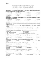 ĐỀ LUYỆN THI TỐT NGHIỆP THPT& ĐẠI HỌC MÔN TIẾNG ANH 12 - ĐỀ 13 pot