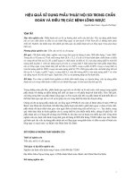 HIỆU QUẢ SỬ DỤNG PTS TRONG CHUẨN ĐOÁN VÀ ĐIỀU TRỊ CÁC BỆNH LỒNG NGỰC ppsx