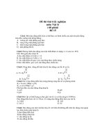 Đề thi thử trắc nghiệm năm 2011 môn vật lý - Đề 15 pps